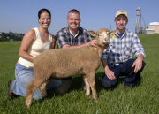 WVU assistant professor of animal and veterinary sciences Matt Wilson, center, will be honored with the Young Scientist Award at this year’s joint meeting of the American Society of Animal Science and American Dairy Science Association. Two of his g