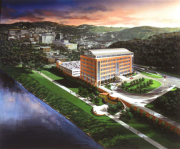 Artist\'s Rendering of One Waterfront Place, 
currently under construction.
