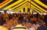 WVU parents and students don gold and blue for the Fall Family Weekend Tailgate.