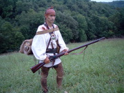 WVU graduate Doug Woods is shown here in character as Mankiller Ostenaco, a 1700s Cherokee leader who forged ties between Indians and white settlers in what is now West Virginia.