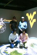 WVU GeoVirtual Lab researchers (pictured left to right, back to front) Brian Smith, Vic Baker, Takamitsu Kawai and Doru Pacurari continue to develop cutting-edge 21st century geospatial technologies. Also on the team, but not pictured here, are Trevor Har
