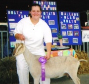  Vanessa Wallace, a WVU sophomore studying animal and veterinary science, was recently named American Dairy Goat Association Youth Representative.  Here, she poses with her goat, Penny, at the 2006 West Virginia State Fair.