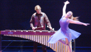 WVU student and Orchesis member Cate Bennett dances to marimba music by George Willis, director of percussion at WVU. Orchesis is presenting their spring concert Thursday through Saturday, Jan. 18-20 at the Creative Arts Center Concert Theater. 