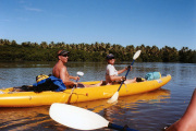 WVU students enjoy a bit of sea kayaking in a 2002 trip to Fiji. This summer, students will have the opportunity to return to Fiji or Costa Rica as part of study abroad expeditions led by the University\'s Recreation, Parks and Tourism Resources prog