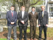 Four students will receive support for their post-graduate educations thanks to the H.E. \"Doc\" Kidder Memorial Trust. They are, from left, Kevin Shaffer, Robert Loar, Andrew Gentilin and Brian McMillan.  
