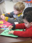 Children enjoy a special project in the WVU Community Arts Program SMArt Kids class for ages 3-5. The Community Arts Program has many classes available for children to have fun, learn new skills and make new friends.