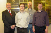 WVU mechanical and aerospace engineering professor and CIRA director Jim Smith (pictured from left) and nontraditional CIRA engineering students Franz \"Andy\" Pertl, John Ruth and Todd Hamrick have been developing high-tech engineering solution