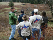 Rick Landenberger of the WVU Department of Geology and Geography trains public school teachers how to identify land cover at Canaan Valley State Park. Under a program funded by the National Science Foundation, WVU will expands its work with the public sch