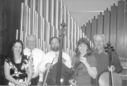 Pictured, from left: assistant professor Maggie Snyder, professor William Haller, associate professor Andrew Kohn, assistant professor Mikylah McTeer and professor William Skidmore