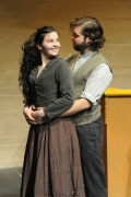 WVU acting students Laura Peters and Steven Bell perform in "Playboy of the Western World," which opens Friday, Nov. 14, at the Creative Arts Center. This Irish play tells the story of Christy Mahon, a young man who claims he killed his father a