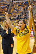 Sophomore Rebecca Durst Saturday (March 7) was named the next Mountaineer mascot.