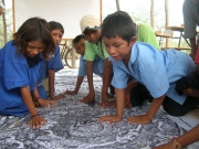 Kids with Beehive Banner