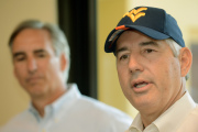 Big 12 Commissioner Bob Bowlsby met with WVU Athletic Director Oliver Luck and other officials when the University officially joined the Big 12 this summer. Bowlsby will be the parade marshal at WVU's Homecoming this year.