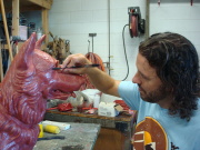 Jamie Lester & German Shepherd sculpture