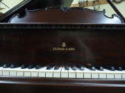 The Ostrow Steinway piano in Piano Technician Tim Richards' studio at the Creative Arts Center.