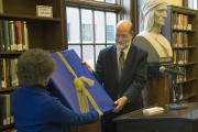 Harold Forbes being honored at his recent retirement reception.