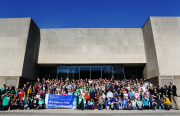 4-H'ers and friends gather on the steps of the Culture Center in Charleston for the 2013 WVU and WVU Extension Service Day at the Legislature.
