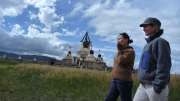 Amy Hessl (right) in Mongolia.