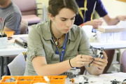 Randy Ratliff, a 2013 STEM Ambassador, participates in a robotics training at WVU Jackson's Mill.