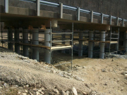 The CFC team was able to install jackets and wraps to steel-H piles on the East Fork Bridge
