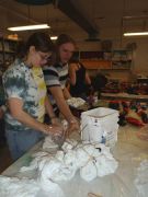 Faith St. Clair tie dyes with Upward Bound
