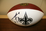Football autographed by New Orleans Saints quarterback Drew Brees