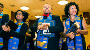 Students at the Carter G. Woodson Black Graduates ceremony.