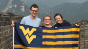 Andy Maloney, Emily Phipps and Katie O'Connell at the Grand Wall of China resize