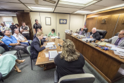 WVU's Rob Alsop and Rossi Wiles speak at Monongalia County Commission