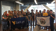 Mountaineer with Richwood students