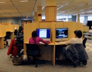 Students study at WVU Evansdale Library